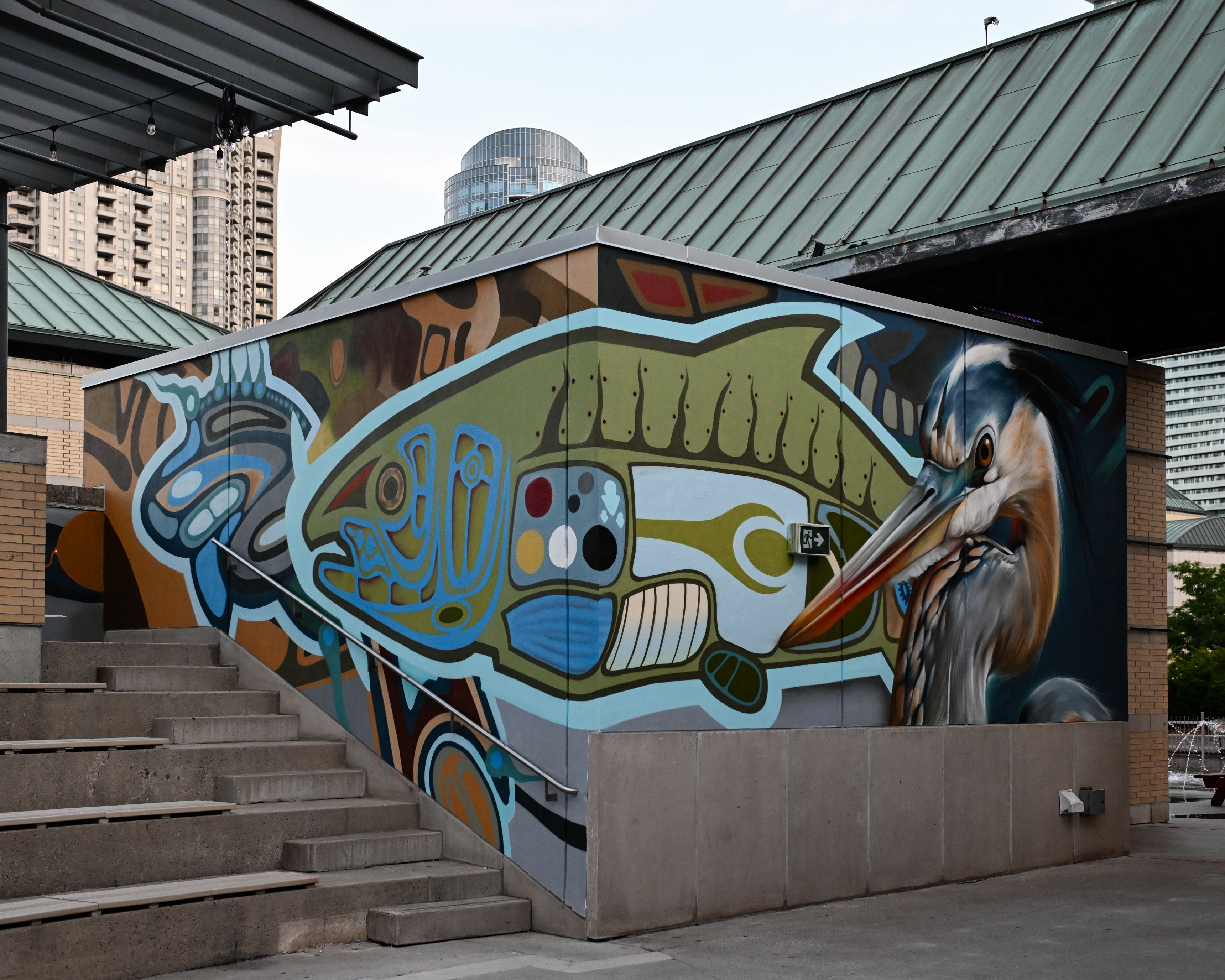 Come Together Mural Fish and Bird Detail